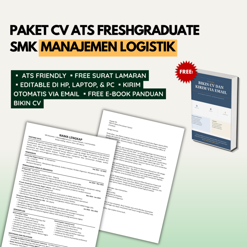 Template CV ATS Freshgraduate SMK MANAJEMEN LOGISTIK