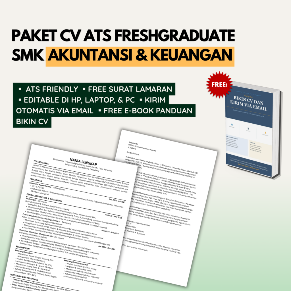 Template CV ATS SMK AKUNTASI DAN KEUANGAN LEMBAGA Freshgraduate