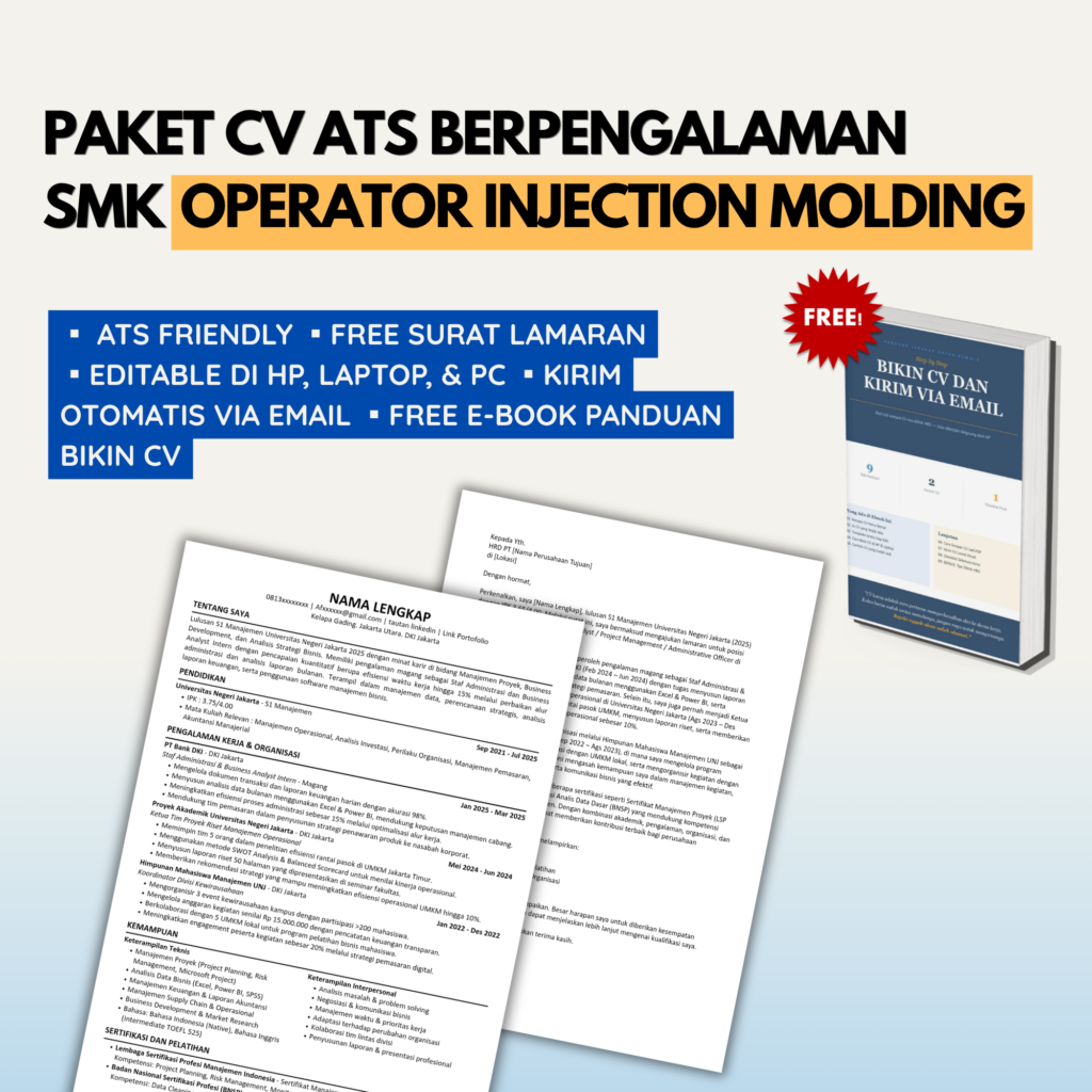 Template CV ATS SMK Pengalaman OPERATOR INJECTION MOLDING