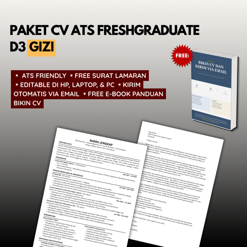 Template CV ATS Freshgraduate D3 GIZI