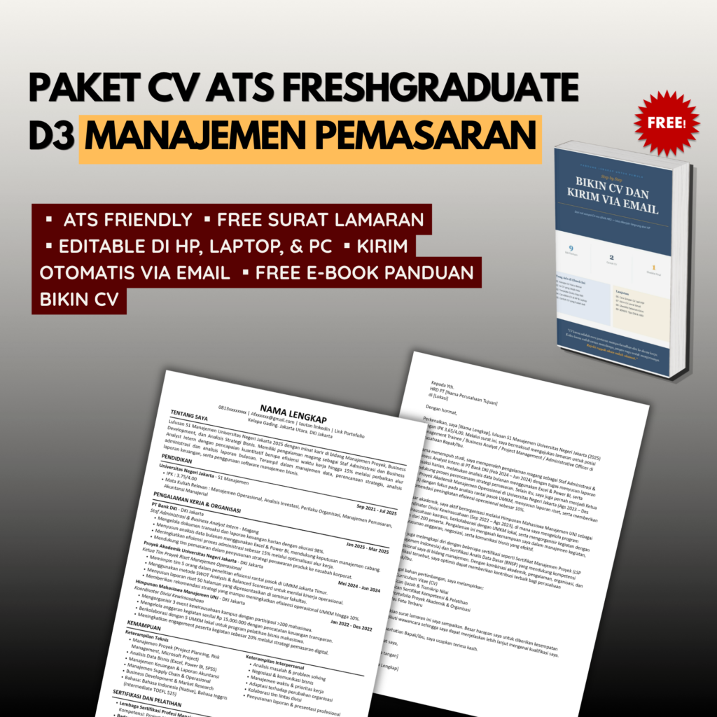 Template CV ATS Freshgraduate D3 MANAJEMEN PEMASARAN