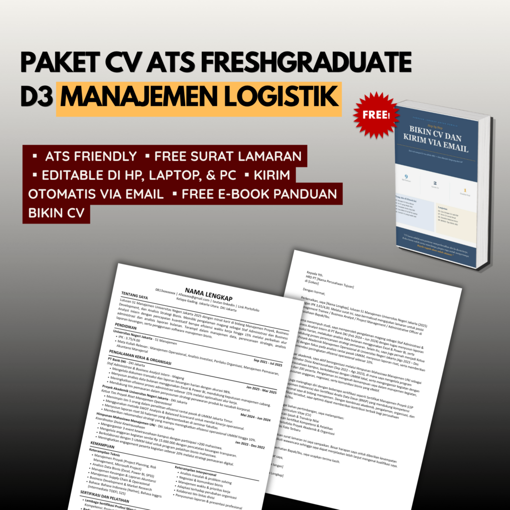 Template CV ATS Freshgraduate D3 MANAJEMEN LOGISTIK