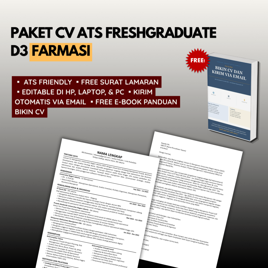 Template CV ATS D3 FARMASI Freshgraduate