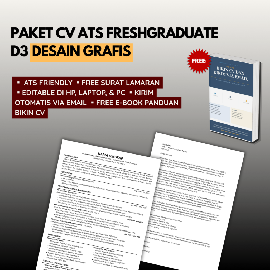 Template CV ATS Freshgraduate D3 DESAIN GRAFIS