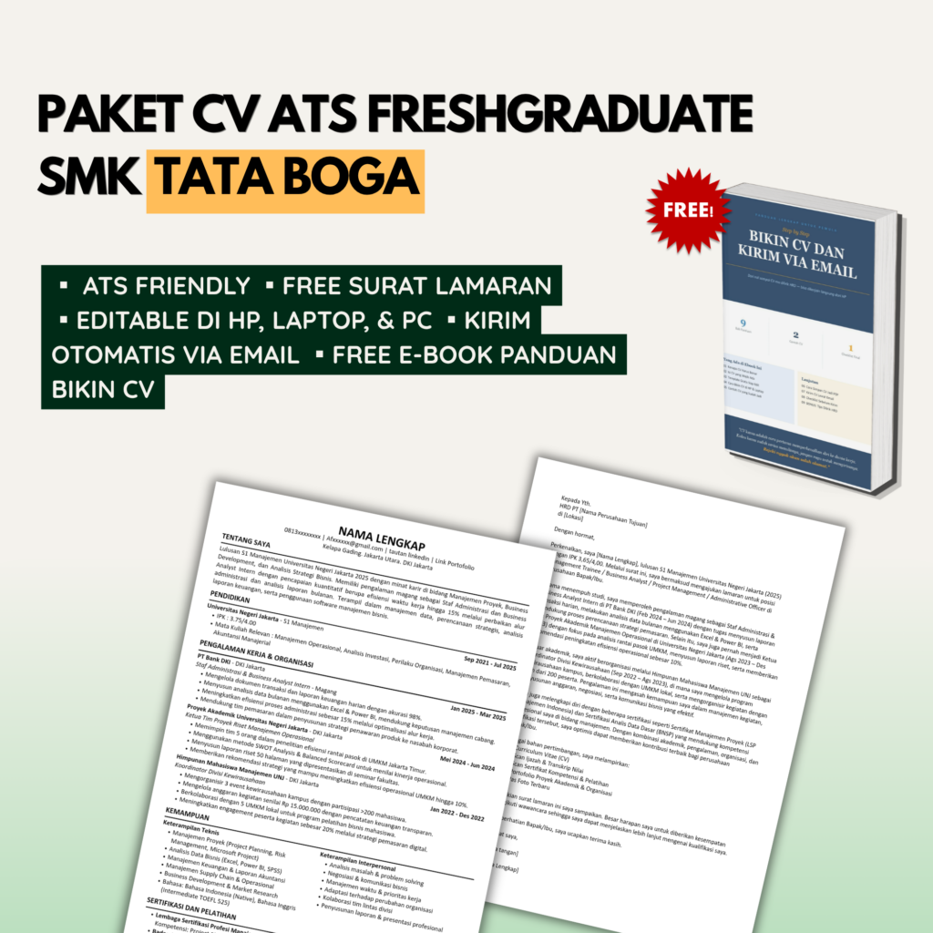 Template CV ATS Freshgraduate SMK TATA BOGA