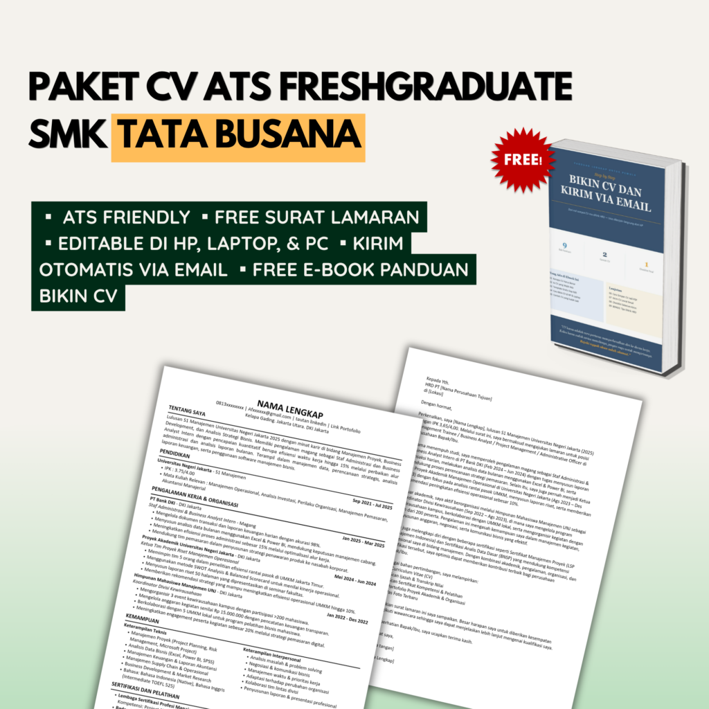 Template CV ATS Freshgraduate SMK TATA BUSANA