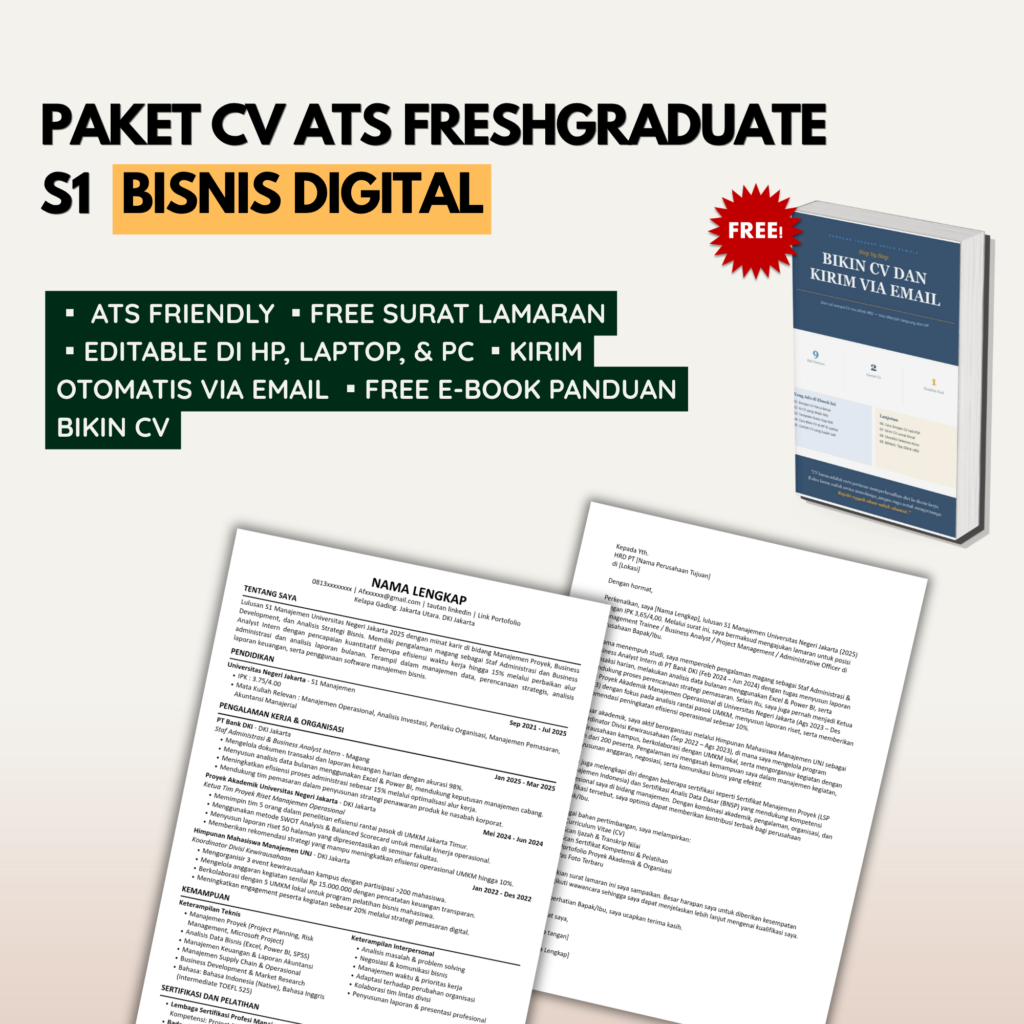 Template CV ATS Freshgraduate S1 BISNIS DIGITAL