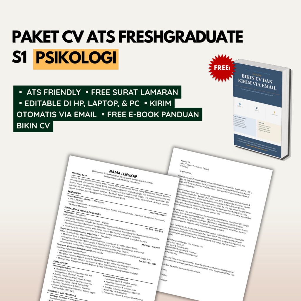 Template CV ATS S1 PSIKOLOGI Freshgraduate