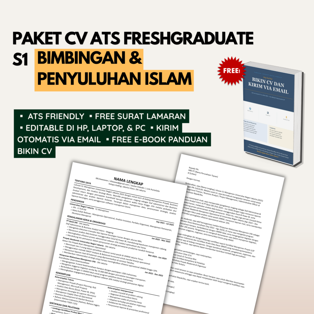 Template CV ATS Freshgraduate S1 BIMBINGAN DAN PENYULUHAN ISLAM