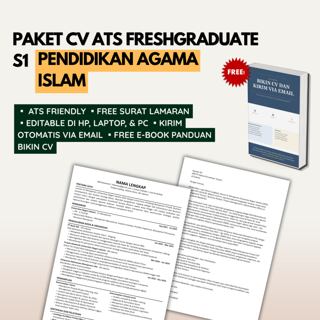 Template CV ATS Freshgraduate S1 PENDIDIKAN AGAMA ISLAM