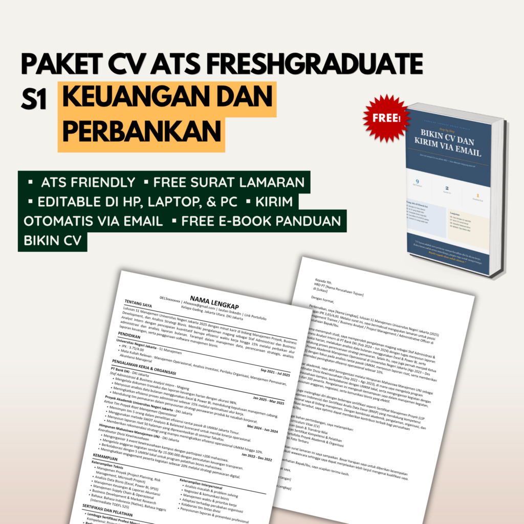 Template CV ATS Freshgraduate S1 KEUANGAN & PERBANKAN
