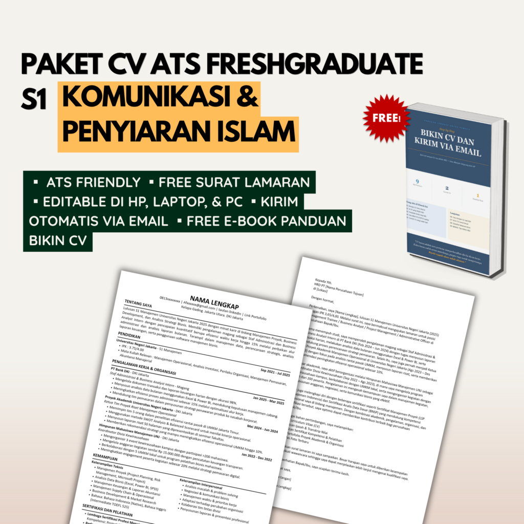 Template CV ATS Freshgraduate S1 KOMUNIKASI & PENYIARAN ISLAM