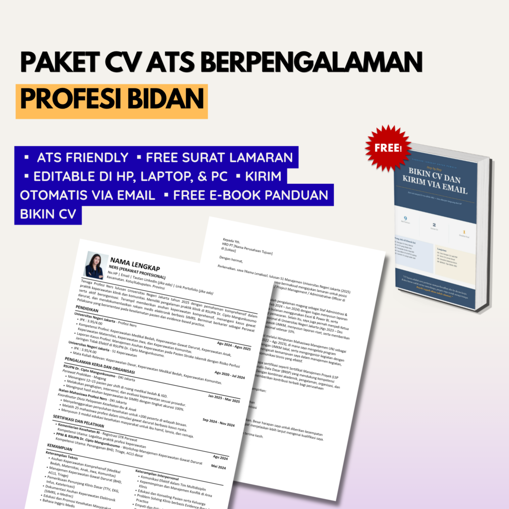 Template CV ATS PROFESI BIDAN Freshgraduate