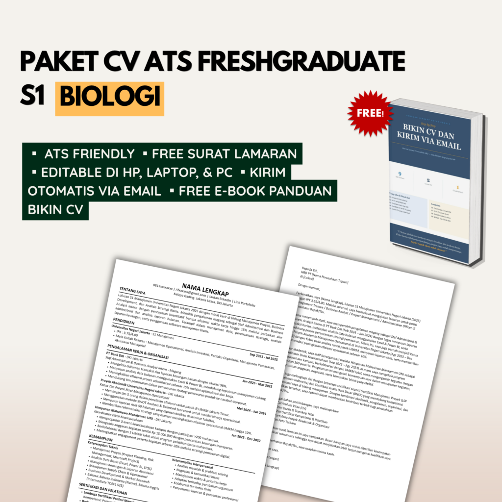 Template CV ATS S1 BIOLOGI Freshgraduate