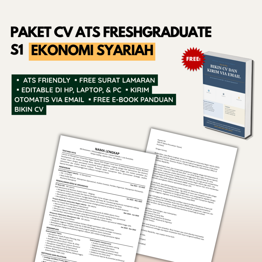 Template CV ATS S1 EKONOMI SYARIAH Freshgraduate