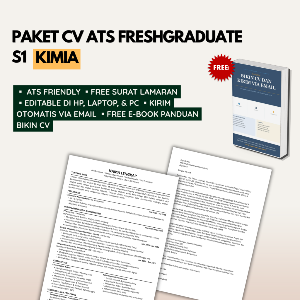Template CV ATS Freshgraduate S1 KIMIA
