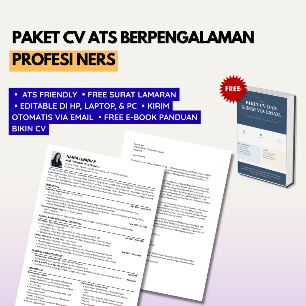 Template CV ATS Freshgraduate PROFESI NERS (PERAWAT PROFESIONAL)
