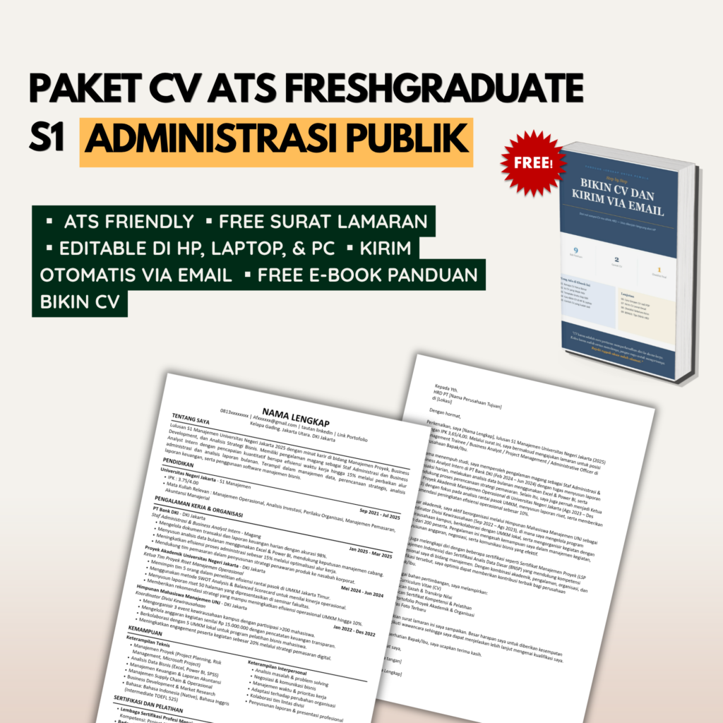 Template CV ATS Freshgraduate S1 ILMU ADMINISTRASI PUBLIK