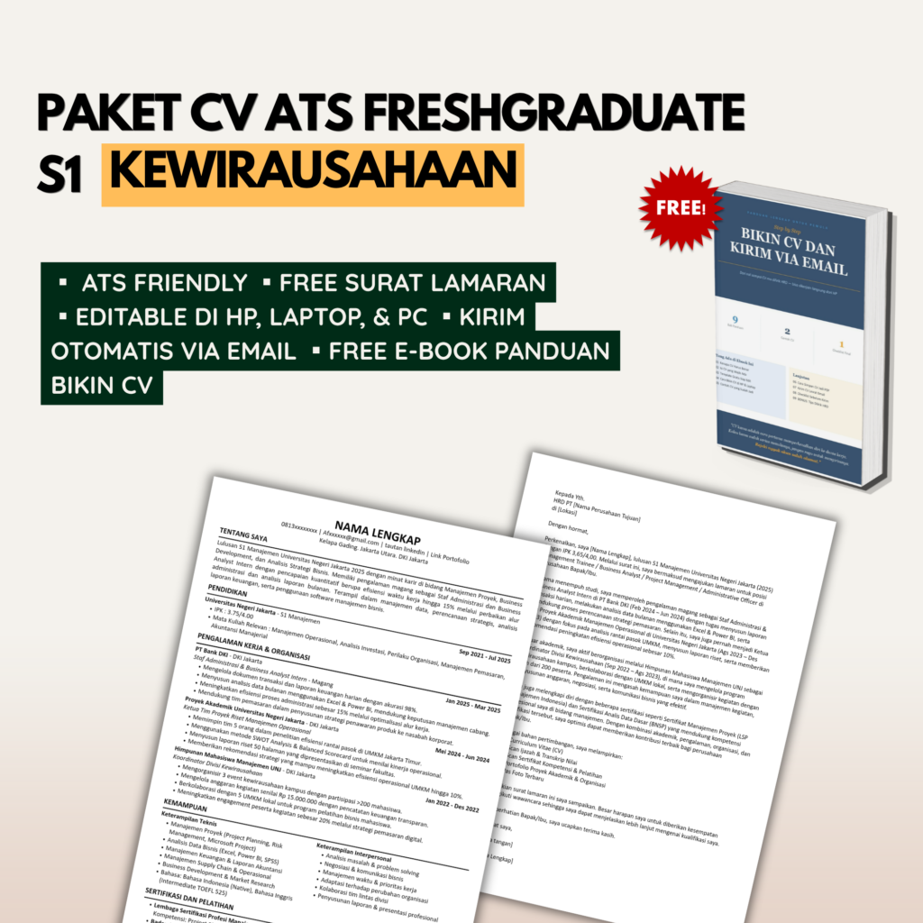 Template CV ATS Freshgraduate S1 KEWIRAUSAHAAN